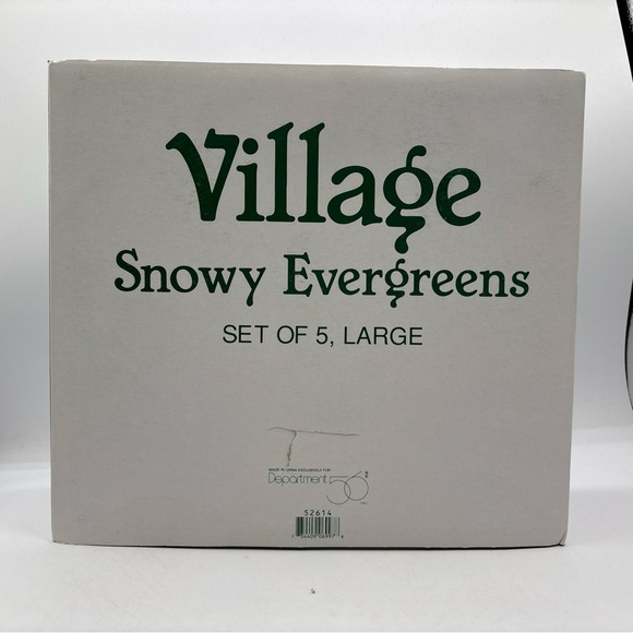 Department 56 1998 Vintage Village Snowy Evergreens Set Of 5 Large 52614 Retired - Picture 9 of 12